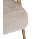 Beige Faux Furry Eclectic Wood Frame Accent Chair